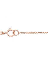 Load image into Gallery viewer, 18k rose gold yellow gold necklace with rolo cable chain and squared Cross.