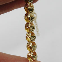 Cargar imagen en el visor de la galería, 18K YELLOW GOLD BRACELET, BIG ROUNDED DIAMOND CUT OVAL DROPS 6 MM, ROUNDED.