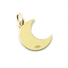 Load image into Gallery viewer, SOLID 18K YELLOW GOLD PENDANT MINI MOON FLAT, LENGTH 1 CM, 0.4 INCHES, CHARM.
