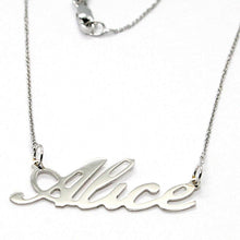 Charger l'image dans la galerie, 18k white gold name necklace, Alice, available any name, made in Italy.