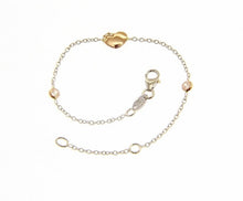 Cargar imagen en el visor de la galería, 18k rose & white gold bracelet for kids with heart and zirconia.