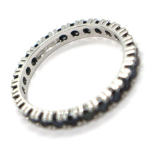 Load image into Gallery viewer, 18k white gold eternity band ring, black cubic zirconia, thickness 3 mm.