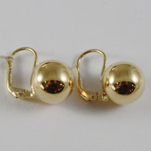 Charger l'image dans la galerie, 18k yellow gold leverback earrings with balls ball 12 mm diameter made in Italy.