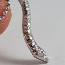 Load image into Gallery viewer, SOLID 18K WHITE GOLD SNAKE PENDANT WITH DIAMONDS CT 0.27 NECKLACE, MADE IN ITALY.