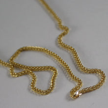 Cargar imagen en el visor de la galería, SOLID 18K YELLOW GOLD CHAIN NECKLACE WITH EAR LINK, 15.75 IN. MADE IN ITALY.