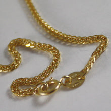 Cargar imagen en el visor de la galería, SOLID 18K YELLOW GOLD CHAIN NECKLACE WITH EAR LINK, 15.75 IN. MADE IN ITALY.