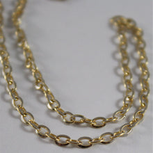 Load image into Gallery viewer, 18K YELLOW WHITE GOLD CHAIN MINI 2 MM ROLO OVAL MIRROR LINK 19.70 MADE IN ITALY.