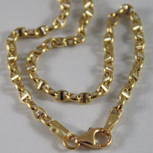 Load image into Gallery viewer, 18k yellow white gold chain sailor's navy oval mariner anchor link 2.5 mm, 19.7" necklace.