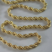 Cargar imagen en el visor de la galería, 18K YELLOW GOLD CHAIN NECKLACE, BRAID ROPE LINK 23.62 INCHES 60 CM MADE IN ITALY.