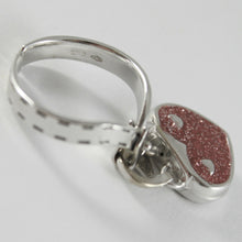 Load image into Gallery viewer, SOLID 18K WHITE GOLD HEART RING BAG BAGS WITH RED GLAM, BY ROSATO, MADE IN ITALY.