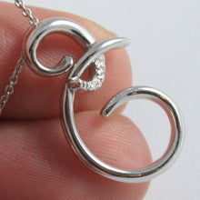 Load image into Gallery viewer, SOLID 18K WHITE GOLD NECKLACE WITH TRIBAL PENDANT DIAMONDS DIAMOND MADE IN ITALY.