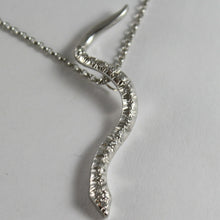 Load image into Gallery viewer, SOLID 18K WHITE GOLD SNAKE PENDANT WITH DIAMONDS CT 0.27 NECKLACE, MADE IN ITALY.