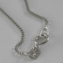 Cargar imagen en el visor de la galería, 18k white gold chain 0.9 mm venetian square link 17.71 inches, made in Italy.