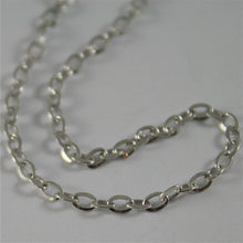 Cargar imagen en el visor de la galería, 18k white gold chain mini 2 mm rolo oval mirror link 17.70 inches made in Italy.
