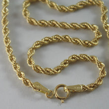 Cargar imagen en el visor de la galería, 18K YELLOW GOLD CHAIN NECKLACE, BRAID ROPE LINK 23.62 INCHES 60 CM MADE IN ITALY.