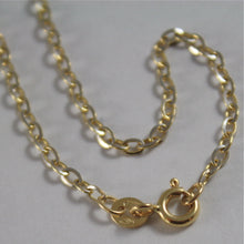Load image into Gallery viewer, 18K YELLOW WHITE GOLD CHAIN MINI 2 MM ROLO OVAL MIRROR LINK 19.70 MADE IN ITALY.