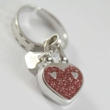 Load image into Gallery viewer, SOLID 18K WHITE GOLD HEART RING BAG BAGS WITH RED GLAM, BY ROSATO, MADE IN ITALY.