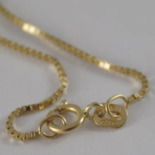Cargar imagen en el visor de la galería, 18K YELLOW GOLD CHAIN NECKLACE VENETIAN 0.9 mm LINK, 15.75 INCHES MADE IN ITALY.