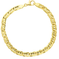 SOLID 18K YELLOW GOLD BRACELET FLAT BIG 6mm TIGER EYE INFINITE LINK, length 21 CM, 8.3