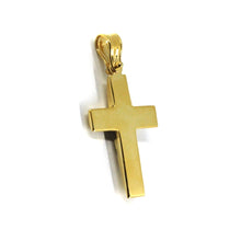 Load image into Gallery viewer, 18k yellow and white gold Cross with Jesus, length 25mm, smooth, pendant

