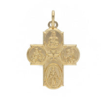 Load image into Gallery viewer, 18K YELLOW SCAPULAR CROSS SACRED HEART MIRACULOUS CHRISTOPHER CARMEL, FLAT 27MM
