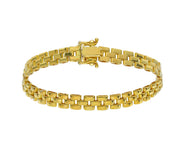 18K YELLOW GOLD PANTHER BRACELET 3 WIRES 6mm LINKS, 20cm 7.9