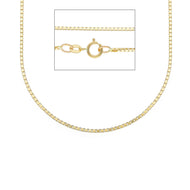 COLLAR DE CADENA DE ORO AMARILLO MACIZO DE 18 QUILATES CON ESLABÓN VENECIANO DE 1 MM, 23,6