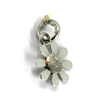 Load image into Gallery viewer, Solid 18k white gold daisy flower pendant, diameter 13mm

