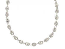 Load image into Gallery viewer, 18k yellow or white gold big mariner chain 4 mm, 20 inches, Italy made, rounded necklace
