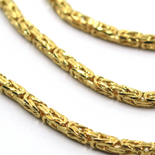 Load image into Gallery viewer, 18k yellow gold squared tubular 2.4mm byzantine chain necklace, 60cm 24&quot; solid
