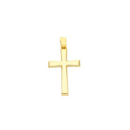 Cruz plana en oro amarillo de 18k muy brillante y bonita fabricada en Italia
