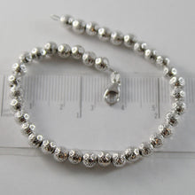 Load image into Gallery viewer, 18K WHITE GOLD BRACELET WITH FINELY WORKED SPHERES 5 MM BALLS MADE IN ITALY
