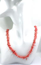 Load image into Gallery viewer, 18k yellow gold necklace 20&quot; with tube pink bamboo coral length 5-15mm
