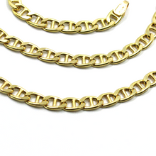 Load image into Gallery viewer, 18K YELLOW GOLD CHAIN FLAT BOAT MARINER OVAL NAUTICAL LINK 3.5mm, 45 cm, 18&quot;
