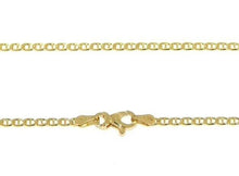 Load image into Gallery viewer, 18K YELLOW GOLD CHAIN FLAT BOAT MARINER OVAL NAUTICAL THIN LINK 2mm, 50 cm, 20&quot;
