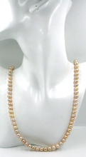 Load image into Gallery viewer, 18k yellow gold 24&quot; necklace 7/7.5mm baroque freshwater round/oval pink pearls
