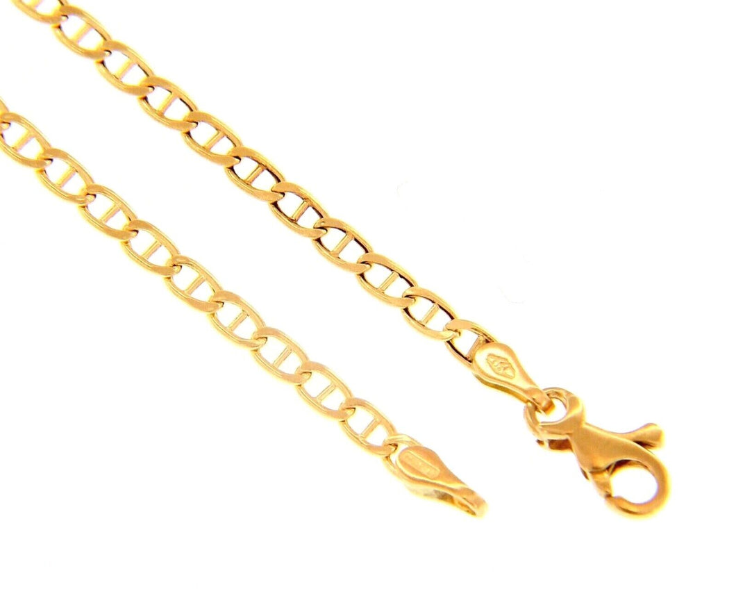 PULSERA DE ORO AMARILLO DE 18 QUILATES, BARCO PLANO, MARINERO, OVALADO, ESLABÓN FINO NÁUTICO, 2,5 mm, 8,3