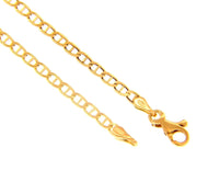 PULSERA DE ORO AMARILLO DE 18 QUILATES, BARCO PLANO, MARINERO, OVALADO, ESLABÓN FINO NÁUTICO, 2,5 mm, 8,3