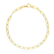Pulsera de oro amarillo macizo de 18 quilates con clip ovalado de tubo redondeado de 3 x 8 mm, 19 cm.