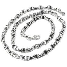 Load image into Gallery viewer, 18K WHITE GOLD CHAIN SAILOR&#39;S NAVY MARINER LINK BIG OVAL 5 MM, 24&quot;
