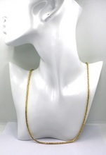 Load image into Gallery viewer, 18k yellow gold squared tubular 1.9mm byzantine chain necklace, 45cm 18&quot; solid
