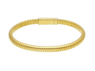18k yellow gold omega, gas pipe, rounded 5mm, half tube, spiral bracelet 7.9