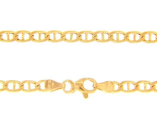 Load image into Gallery viewer, 18K YELLOW GOLD CHAIN FLAT BOAT MARINER OVAL NAUTICAL LINK 3.5mm, 50 cm, 20&quot;
