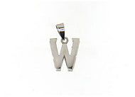 COLGANTE DE ORO BLANCO DE 18 QUILATES CON INICIAL W (LETRA W) HECHO EN ITALIA 0.71 PULGADAS