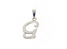 Load image into Gallery viewer, 18K WHITE GOLD LUSTER PENDANT WITH INITIAL G LETTER G MADE IN ITALY 0.71 INCHES
