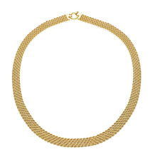 Load image into Gallery viewer, 18k yellow gold multi-strand 5 ropes wires braided necklace 9 mm wide, 18&quot; long
