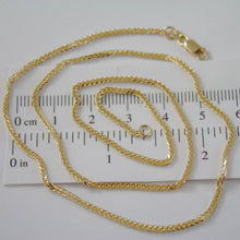 Load image into Gallery viewer, SOLID 18K YELLOW GOLD CHAIN NECKLACE 2MM EAR SQUARE LINK 17.71 IN, MADE IN ITALY
