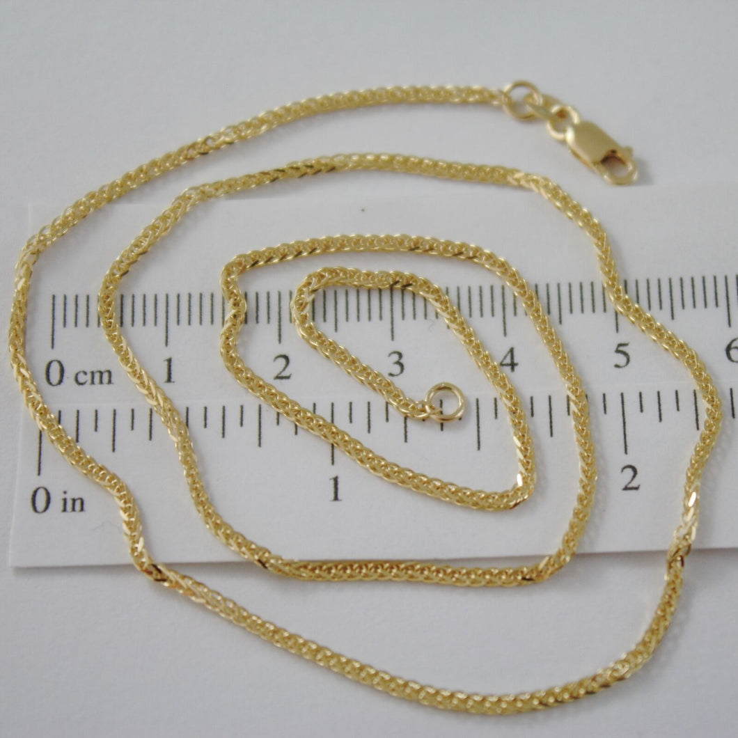 SOLID 18K YELLOW GOLD CHAIN NECKLACE 2MM EAR SQUARE LINK 17.71 IN, MADE IN ITALY