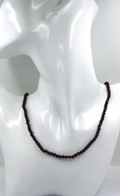 Load image into Gallery viewer, 18k yellow gold necklace 16&quot; with round red garnet 4mm round beads spheres balls
