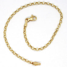 Load image into Gallery viewer, 18K YELLOW GOLD BRACELET, 18 CM, MINI ROLO 2 MM CIRCLE LINKS, MADE IN ITALY
